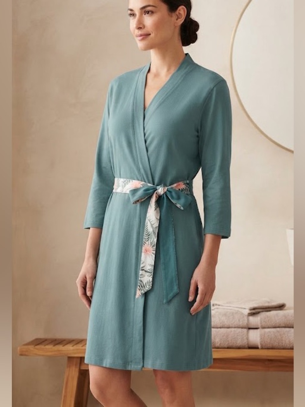 100%cotton bathrobe in Teal L-XL